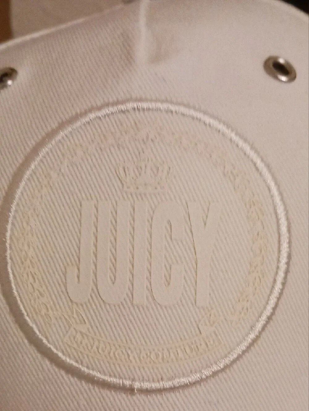 Juicy Couture White Embroidered Logo Cap Adjustable